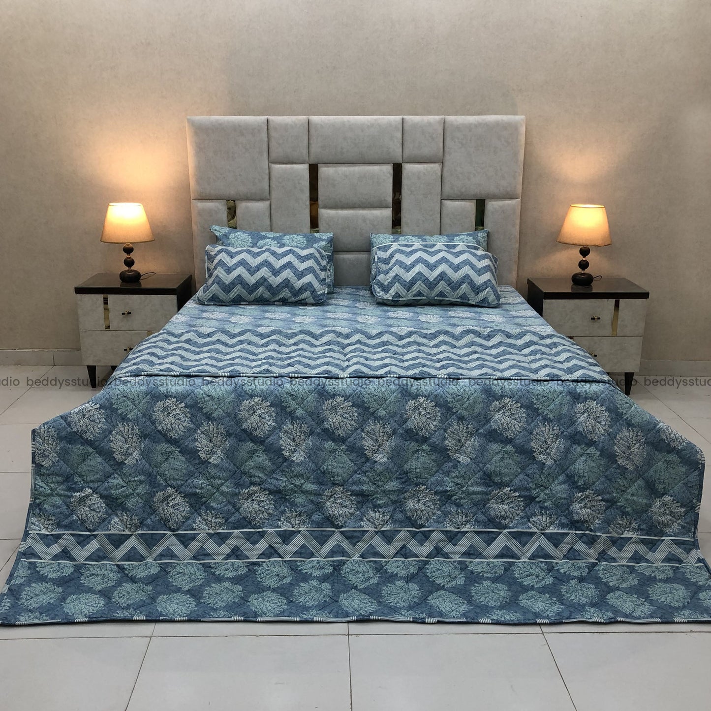 Azure - Quilted Comforter Set 6 Pcs