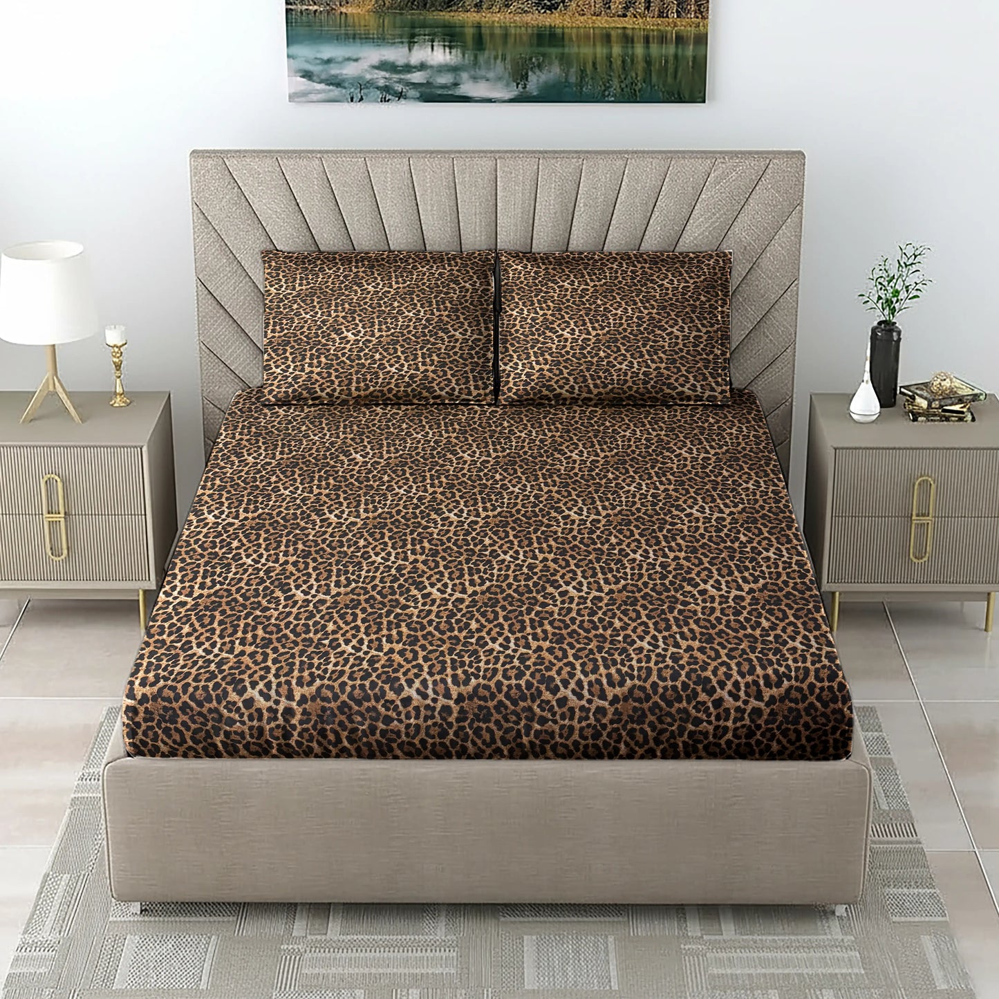 Premium Cheetah Pattern Bed Sheet -