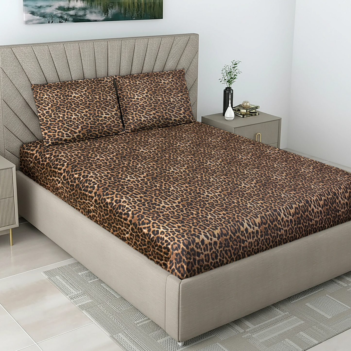 Premium Cheetah Pattern Bed Sheet -